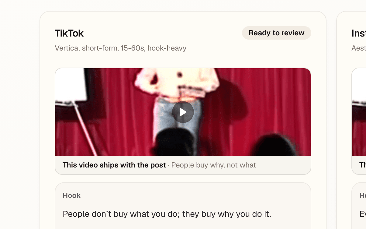 Writes a post for every platform
